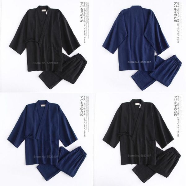 2020 man kimono pajamas set for samurai male cotton traditional japanese trousers casual breathable yukata sleepwear clothes1, Black;brown
2020 man kimono pajamas set for samurai male cotton traditional japanese trousers casual breathable yukata sleepwear clothes1, Black;brown
