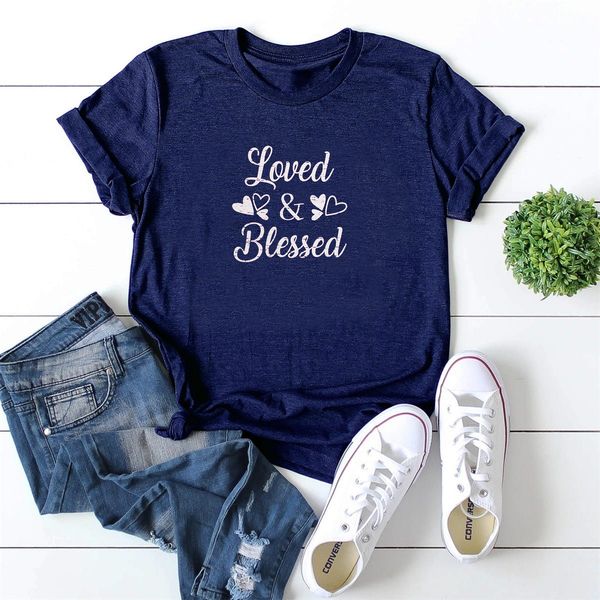 lh20077 european and american loued&beessed english printing casual and comfortable round neck short sleeve t-shirt, White
lh20077 european and american loued&beessed english printing casual and comfortable round neck short sleeve t-shirt, White