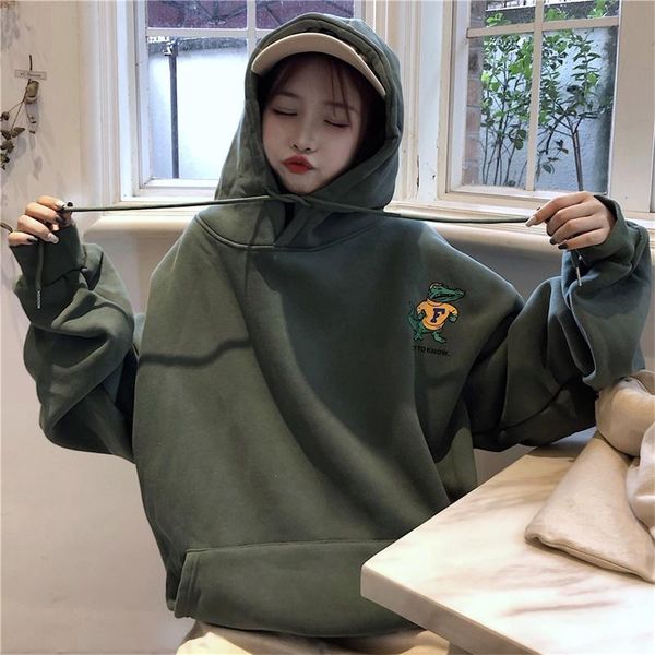 women's hoodies & sweatshirts kpop oversized hoodie harajuku frog embroidery long sleeve pullovers sweatshirt women autumn winter cloth, Black
women's hoodies & sweatshirts kpop oversized hoodie harajuku frog embroidery long sleeve pullovers sweatshirt women autumn winter cloth, Black