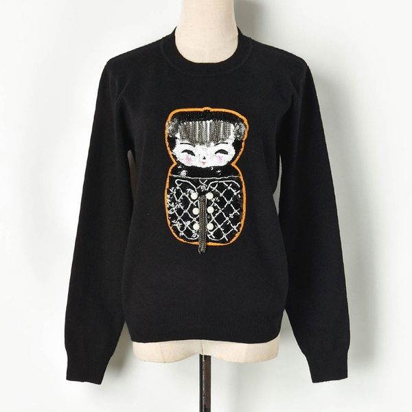 women's jerseys of sweetness from the cartoons luxury beading borla malha pullovers autumn spring female ez8j, White;black
women's jerseys of sweetness from the cartoons luxury beading borla malha pullovers autumn spring female ez8j, White;black