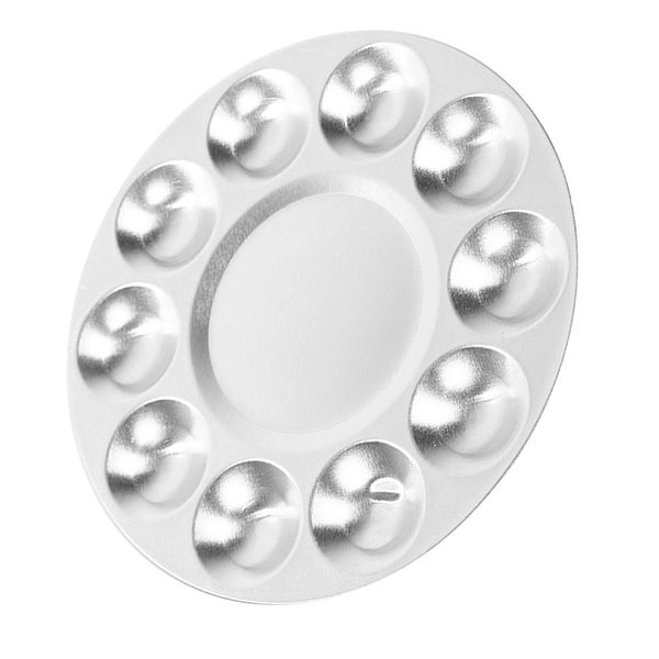 round professional aluminium paint platte tray 10 wells artist art palette for acrylic, oil, watercolor paints, make up paints, body
round professional aluminium paint platte tray 10 wells artist art palette for acrylic, oil, watercolor paints, make up paints, body