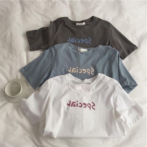 cotton versatile loose letter coat t-shirt printed t-shirt women's short sleeve summer korean slim student casual j4nrm, White
cotton versatile loose letter coat t-shirt printed t-shirt women's short sleeve summer korean slim student casual j4nrm, White