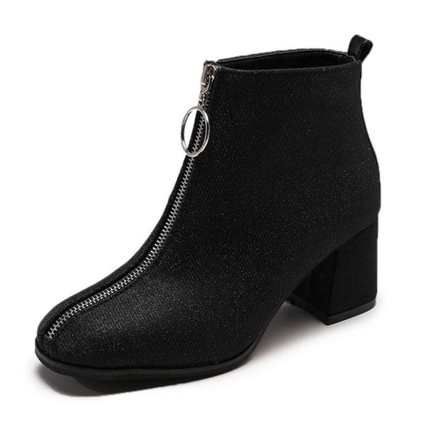 boots ankle women square mid heels bling shoes fashion ladies flock winter boot woman's zipper footwear mujer botas, Black
boots ankle women square mid heels bling shoes fashion ladies flock winter boot woman's zipper footwear mujer botas, Black