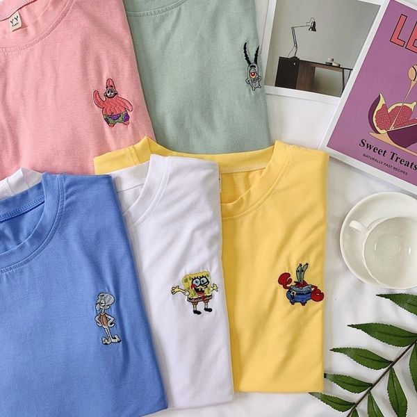 women's clothing kawaii cartoon embroidery loose tshirt o-neck short sleeve loose ulzzang summer tee korean t-shirts 201028, White
women's clothing kawaii cartoon embroidery loose tshirt o-neck short sleeve loose ulzzang summer tee korean t-shirts 201028, White