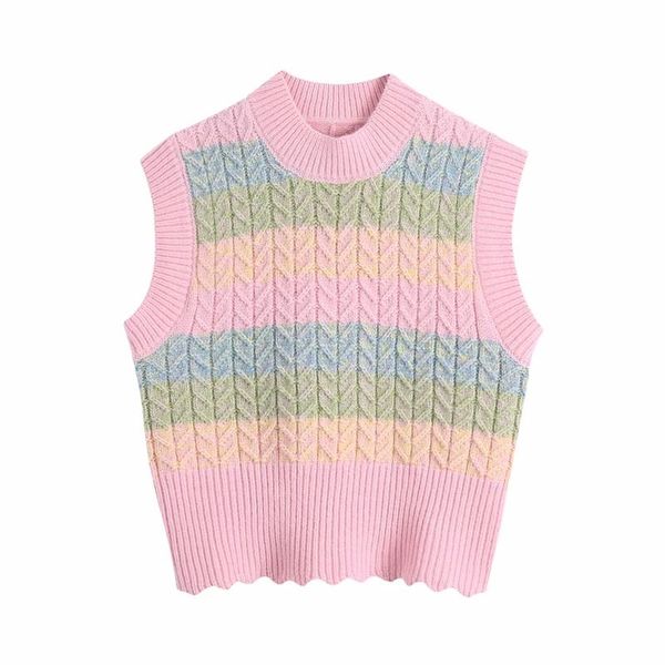 women's sweaters 2021 women striped knitting short sweater female sleeveless pullover casual lady loose crop sw1099, White;black
women's sweaters 2021 women striped knitting short sweater female sleeveless pullover casual lady loose crop sw1099, White;black