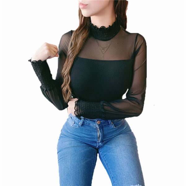 women mesh see through long sleeve chiffon 2020 fashion casual basic shirt ladies pullover lace turtleneck jumper, White
women mesh see through long sleeve chiffon 2020 fashion casual basic shirt ladies pullover lace turtleneck jumper, White