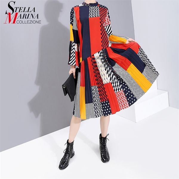 korean style women long flare sleeve colorful printed dress red patchwork a-line lady stylish midi party dress robe 5780 201028, Black;gray
korean style women long flare sleeve colorful printed dress red patchwork a-line lady stylish midi party dress robe 5780 201028, Black;gray