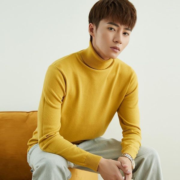 2020 pure color fitted sweater men's trendy handsome sweater thick casual autumn and winter high lapel new1, White;black
2020 pure color fitted sweater men's trendy handsome sweater thick casual autumn and winter high lapel new1, White;black