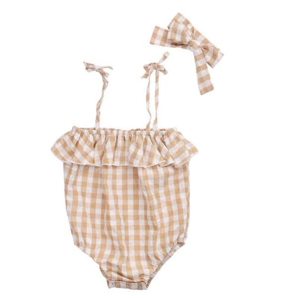lioraitiin 0-24m summer infant toddler kids baby girl plaid romper sleeveless straps jumpsuit outfit 2 colors headband set g220223, Blue
lioraitiin 0-24m summer infant toddler kids baby girl plaid romper sleeveless straps jumpsuit outfit 2 colors headband set g220223, Blue