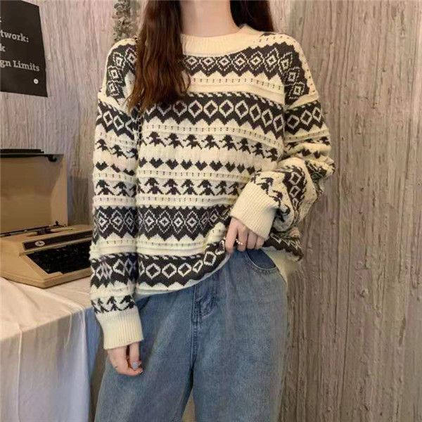 hong kong flavor restoring ancient ways lazy wind contrast color sweater female qiu dong wears new fund han edition loose-fitting add thick, Black
hong kong flavor restoring ancient ways lazy wind contrast color sweater female qiu dong wears new fund han edition loose-fitting add thick, Black