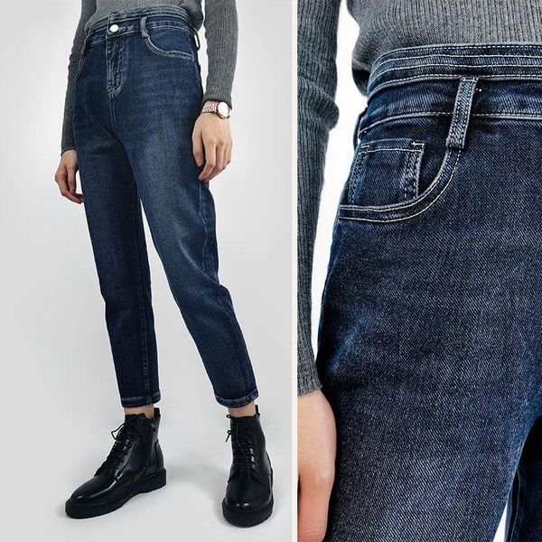 women's jeans style in autumn winter versatile commute high waisted cropped loose small straight tube show thin, Blue
women's jeans style in autumn winter versatile commute high waisted cropped loose small straight tube show thin, Blue