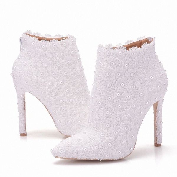 female wedding boots women shoes pointed toe high heels 11cm lace pearl elegant ladies shoes ankle boots sweet bridal #3c6h, Black
female wedding boots women shoes pointed toe high heels 11cm lace pearl elegant ladies shoes ankle boots sweet bridal #3c6h, Black