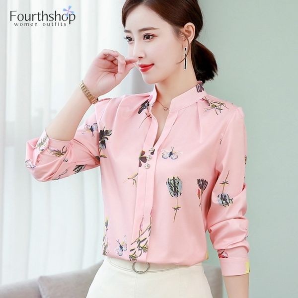 fashion floral print blouse shirt women long sleeved stand collar flower casual and blouses office work shirts female y200828, White
fashion floral print blouse shirt women long sleeved stand collar flower casual and blouses office work shirts female y200828, White