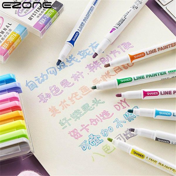 ezone 4/8/12 colors double line pen set metallic color magic highlighter marker pen for art painting writing school supplies1, Black;red
ezone 4/8/12 colors double line pen set metallic color magic highlighter marker pen for art painting writing school supplies1, Black;red