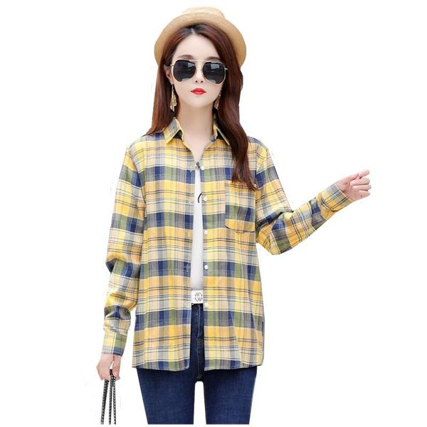 women's blouses & shirts 2021 autumn fashion women plaid blouse long sleeve female casual lapel checks flannel slim cotton plus size b, White
women's blouses & shirts 2021 autumn fashion women plaid blouse long sleeve female casual lapel checks flannel slim cotton plus size b, White