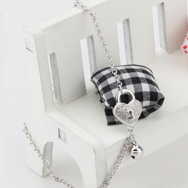 2020 new fashion heart shape lucky bells chain with zircon stones bracelet for women, Black
2020 new fashion heart shape lucky bells chain with zircon stones bracelet for women, Black