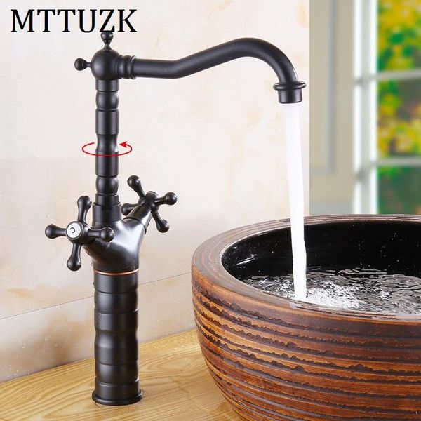 mttuzk european-style black bronze bathroom faucet double handle single hole and cold mixer tap oil bubbed basin faucet
mttuzk european-style black bronze bathroom faucet double handle single hole and cold mixer tap oil bubbed basin faucet
