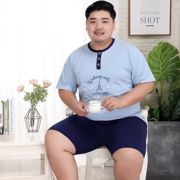 new men's summer 100% cotton plus size pajama sets extra large soft sleepwear short sleeve o-neck collar lj201113, Black;brown
new men's summer 100% cotton plus size pajama sets extra large soft sleepwear short sleeve o-neck collar lj201113, Black;brown