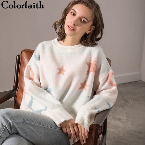 colorfaith new 2020 women's pullovers sweaters knitted autumn winter cute korean style casual loose female sw8138 y200722, White;black
colorfaith new 2020 women's pullovers sweaters knitted autumn winter cute korean style casual loose female sw8138 y200722, White;black