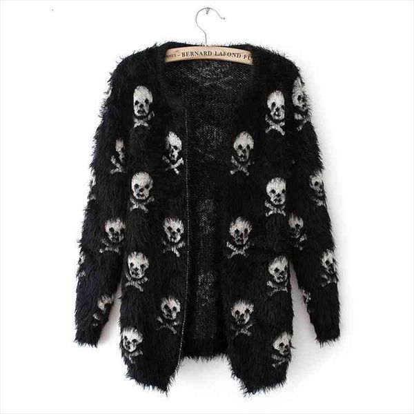 knitted cardigan autumn sweater korean womens skull mohair knit cardigan jacket skull women, White;black
knitted cardigan autumn sweater korean womens skull mohair knit cardigan jacket skull women, White;black