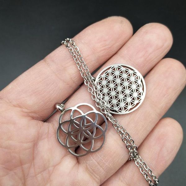 pendant necklaces highly polished stainless steel dainty seed flower of life sacred geometry womens jewelry fleur de vie neclase women, Silver
pendant necklaces highly polished stainless steel dainty seed flower of life sacred geometry womens jewelry fleur de vie neclase women, Silver