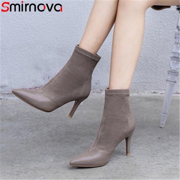 boots smirnova 2021 arrive autumn ankle women genuine leather + flock slim thin high heel ladies dress shoes1, Black
boots smirnova 2021 arrive autumn ankle women genuine leather + flock slim thin high heel ladies dress shoes1, Black