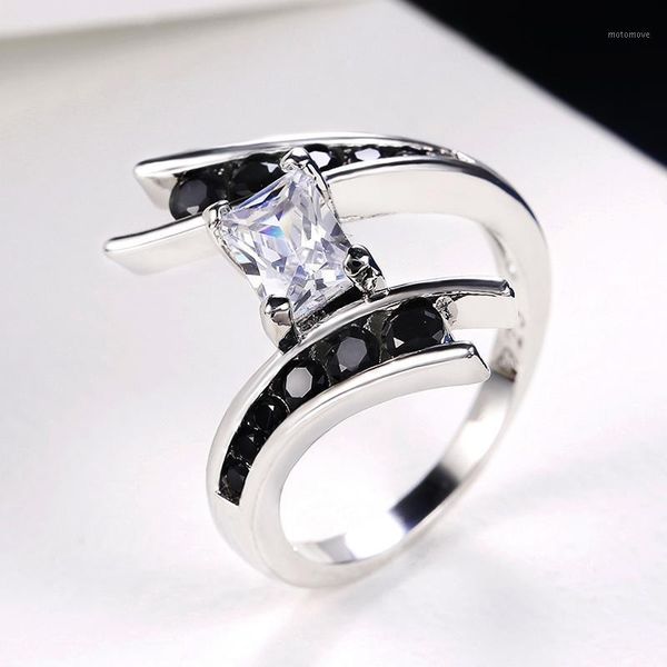 wedding rings huitan fashion geometric shape women ring engagement party personality finger white & black stone daily1, Slivery;golden
wedding rings huitan fashion geometric shape women ring engagement party personality finger white & black stone daily1, Slivery;golden
