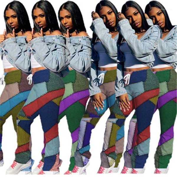 pants spring female new middle waist casual regular trousers women personalized patch printing pants fashion trend drawstring straight, Black;white 
pants spring female new middle waist casual regular trousers women personalized patch printing pants fashion trend drawstring straight, Black;white