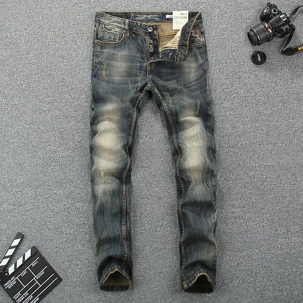 italy style fashion men jeans slim fit cotton denim buttons pants brand classical jeans homme elastic vintage long men1, Blue
italy style fashion men jeans slim fit cotton denim buttons pants brand classical jeans homme elastic vintage long men1, Blue