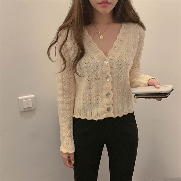 chic fashion gentle sweet petal v-neck hollowed short knitted sweater 2020 women versatile slim cardigan coat blue short clothes h1211, White;black
chic fashion gentle sweet petal v-neck hollowed short knitted sweater 2020 women versatile slim cardigan coat blue short clothes h1211, White;black