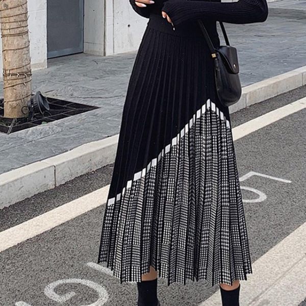 new winter womens fashion houndstooth midi skirt female elastic waist pleated knitted thick black warm faldas
new winter womens fashion houndstooth midi skirt female elastic waist pleated knitted thick black warm faldas
