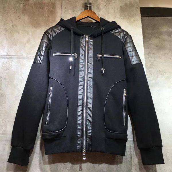 biker patch leather new men cotton 2019 sports full zip through male hood hoodie man sweat jumpers sweatshirt wear up shien, Black
biker patch leather new men cotton 2019 sports full zip through male hood hoodie man sweat jumpers sweatshirt wear up shien, Black