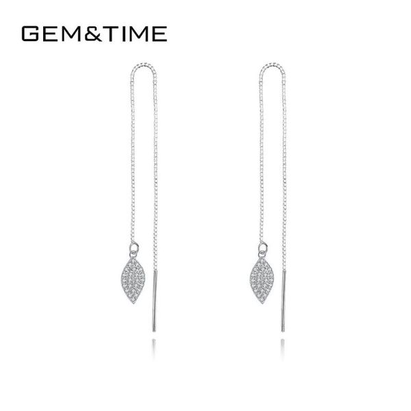 gem&time real 925 sterling silver leaf- shaped tassle hanging earrings for women elegant micre cz drop earrings wedding jewelry
gem&time real 925 sterling silver leaf- shaped tassle hanging earrings for women elegant micre cz drop earrings wedding jewelry