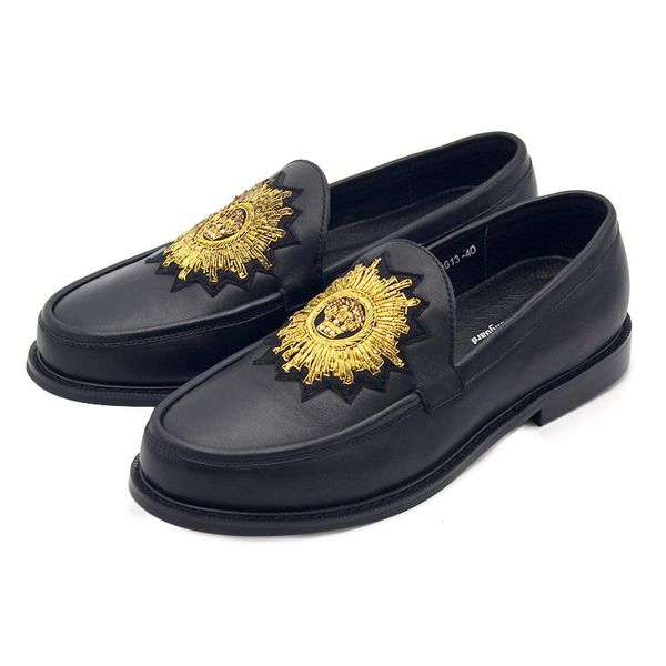 dress shoes handmade gold silk loafers flats genuine leather slip on fashion oxfords man lazy selling, Black
dress shoes handmade gold silk loafers flats genuine leather slip on fashion oxfords man lazy selling, Black