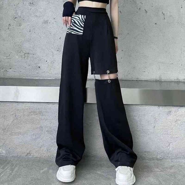 Black Wide Leg Cargo Pants Women Hollow Out Streetwear Techwear Trousers Elastic Waist Patchwork Korean Fashion Summer, Black;white
Black Wide Leg Cargo Pants Women Hollow Out Streetwear Techwear Trousers Elastic Waist Patchwork Korean Fashion Summer, Black;white