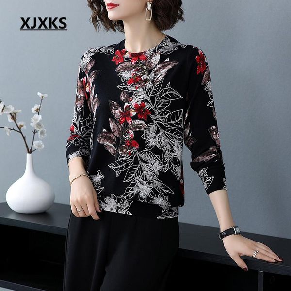 xjxks printed women cashmere sweater 2021 autumn winter new round neck long sleeve casual women sweater pullover, White;black
xjxks printed women cashmere sweater 2021 autumn winter new round neck long sleeve casual women sweater pullover, White;black