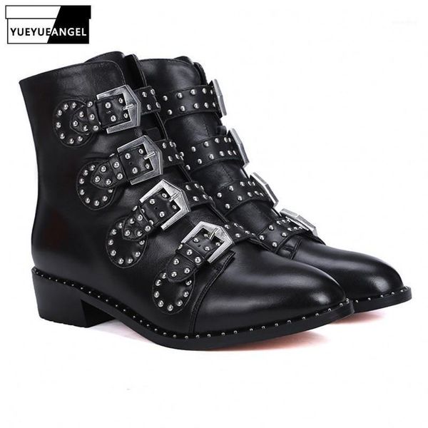 boots winter fashion women motorcycle biker buckle strap pointed toe punk style ankle genuine leather cow, Black
boots winter fashion women motorcycle biker buckle strap pointed toe punk style ankle genuine leather cow, Black