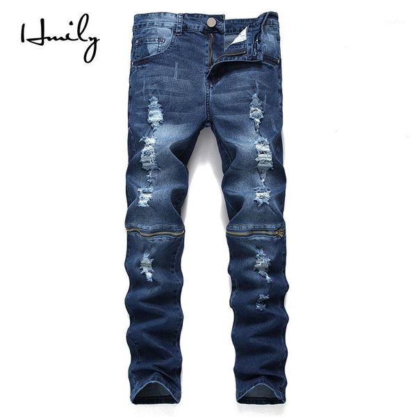 hmily new fashion men holes jeans high street motorcycle biker jeans men hip hop ripped slim pants knee zipper1, Blue
hmily new fashion men holes jeans high street motorcycle biker jeans men hip hop ripped slim pants knee zipper1, Blue