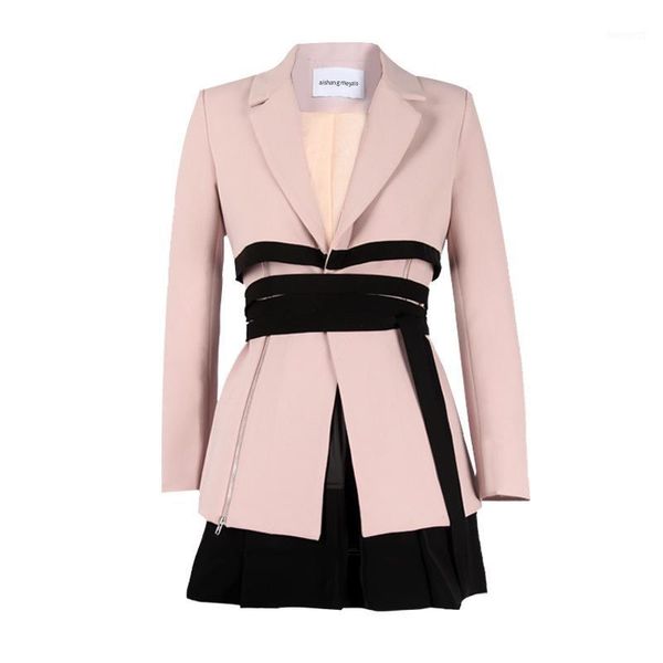 designer women blazer coat long sleeve pink color with skirt formal office lady slim long blazer coat suit jacket1, White;black
designer women blazer coat long sleeve pink color with skirt formal office lady slim long blazer coat suit jacket1, White;black