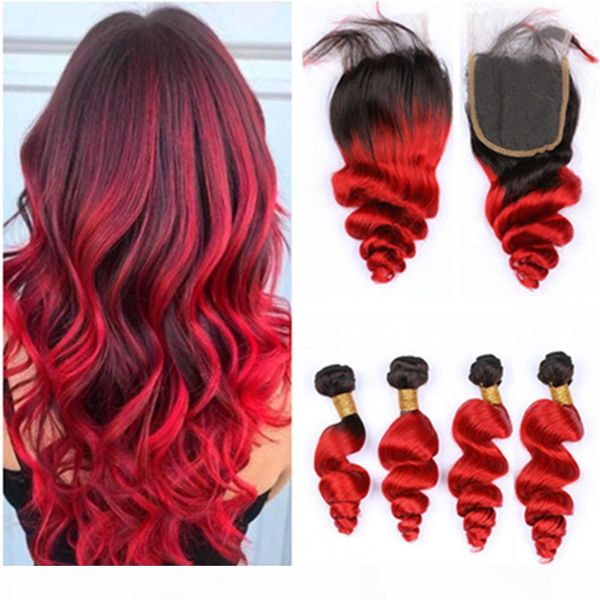 peruvian human hair ombre red 4bundles loose wave with closure #1b red ombre wavy human hair weave wefts with 4x4 lace front closure, Black;brown
peruvian human hair ombre red 4bundles loose wave with closure #1b red ombre wavy human hair weave wefts with 4x4 lace front closure, Black;brown
