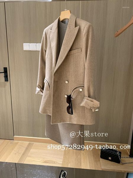 women's suits & blazers retro yarn-dyed herringbone check worsted wool suit 2021 temperament, White;black
women's suits & blazers retro yarn-dyed herringbone check worsted wool suit 2021 temperament, White;black