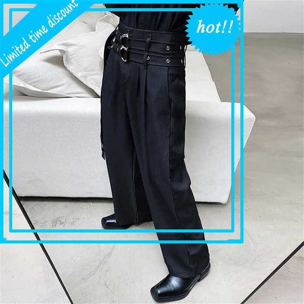 male harajuku streetwear vintage fashion trousers men autumn new double belt loose straight wide-leg casual pants, Black
male harajuku streetwear vintage fashion trousers men autumn new double belt loose straight wide-leg casual pants, Black