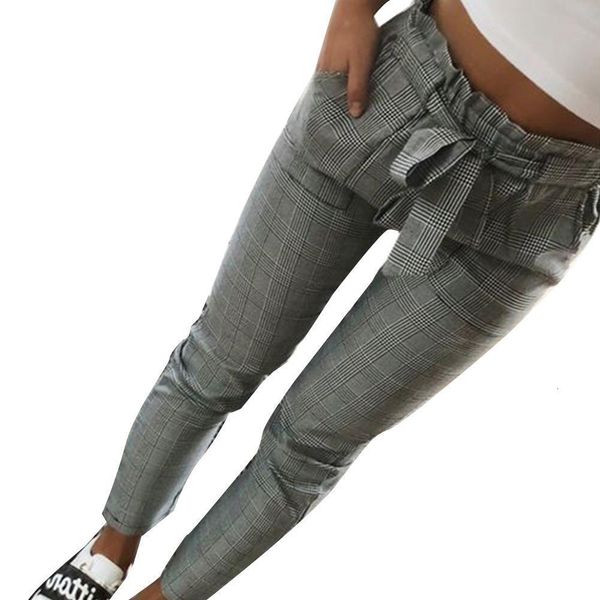 women fashion plaid pleated high waist skinny pencil pants trousers with sash pantalones mujer spodnie damskie, Black;white
women fashion plaid pleated high waist skinny pencil pants trousers with sash pantalones mujer spodnie damskie, Black;white