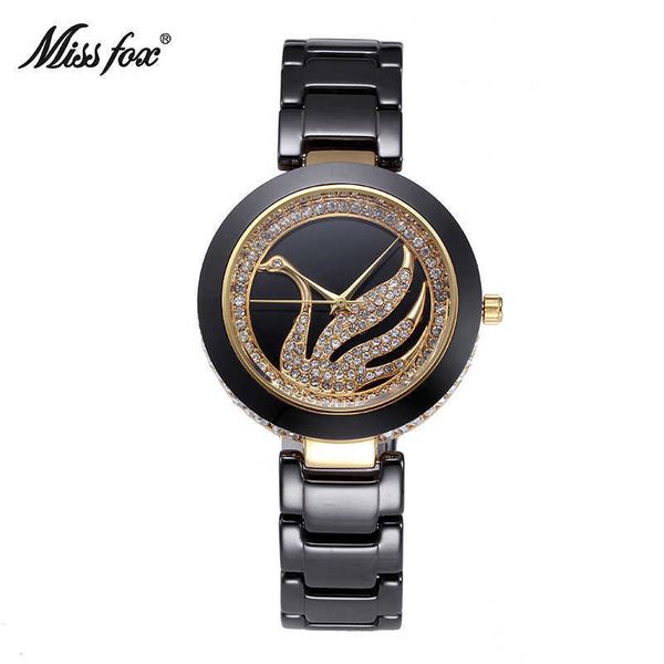 miss fox fashion high-grade ceramic watch diamond set swan ultra-thin girls korean casual waterproof women's watch, Slivery;brown
miss fox fashion high-grade ceramic watch diamond set swan ultra-thin girls korean casual waterproof women's watch, Slivery;brown