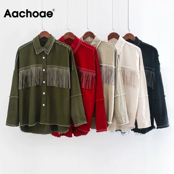 aachoae women tassel rivet stylish chic jacket batwing long sleeve streetwear thin coat turn down collar lady autumn spring 201106, Black;brown
aachoae women tassel rivet stylish chic jacket batwing long sleeve streetwear thin coat turn down collar lady autumn spring 201106, Black;brown