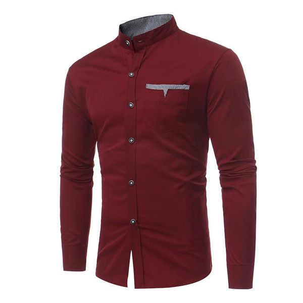mens hipster stand collar shirt slim fit long sleeve camisas para hombre business casual button down dress shirts with pocket, White;black
mens hipster stand collar shirt slim fit long sleeve camisas para hombre business casual button down dress shirts with pocket, White;black