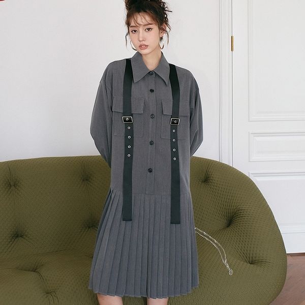 hgaxj korean dress loose shirt women's 2020 r20pa and winter new dressshirt style pleated long sleeve dress autumn, Black;gray
hgaxj korean dress loose shirt women's 2020 r20pa and winter new dressshirt style pleated long sleeve dress autumn, Black;gray