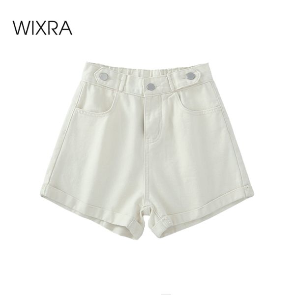wixra summer solid demin shorts loose button pockets high waist casual streetwear women's shorts lj200820, White;black
wixra summer solid demin shorts loose button pockets high waist casual streetwear women's shorts lj200820, White;black