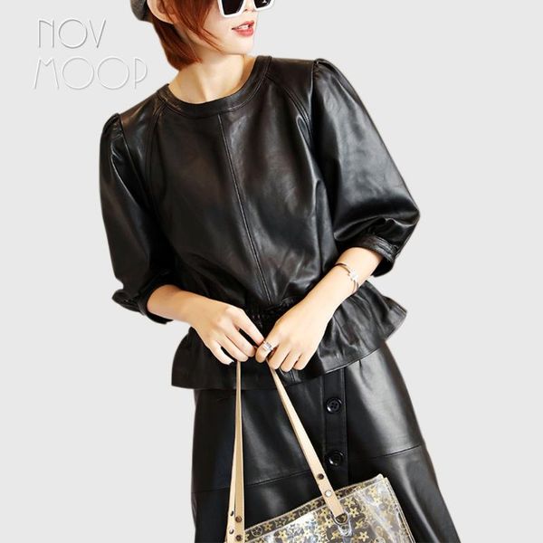 novmoop 2021 autumn fashion female sheepskin genuine leather waist elastic backless jacket giacca donna chaqueta mujer lt2849, Black
novmoop 2021 autumn fashion female sheepskin genuine leather waist elastic backless jacket giacca donna chaqueta mujer lt2849, Black