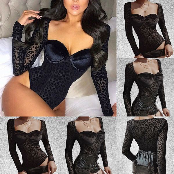 women's long sleeve shirt jumpsuit bodysuit leopard stretch leotard blouse, Black;white
women's long sleeve shirt jumpsuit bodysuit leopard stretch leotard blouse, Black;white
